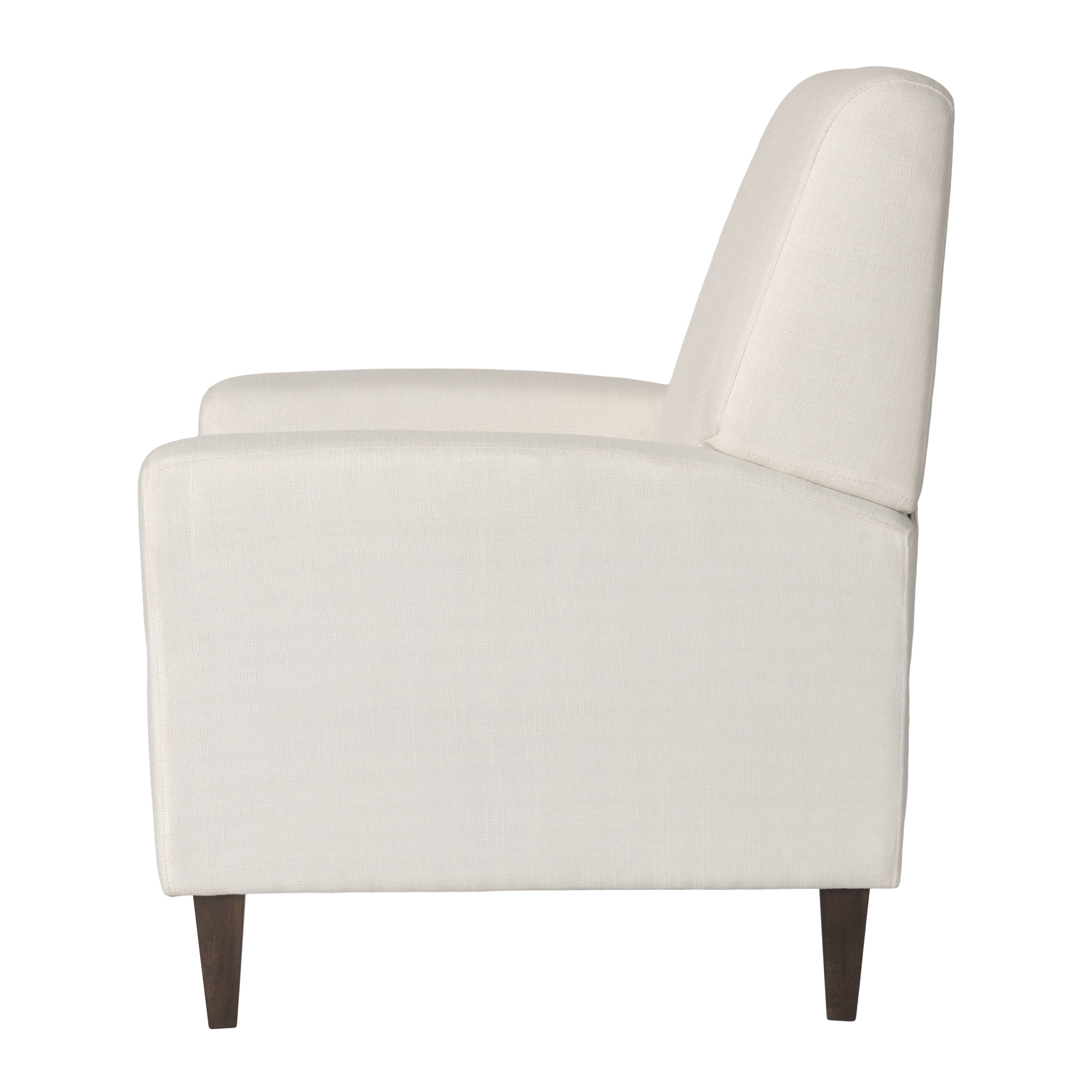 Fauteuil inclinable d'intérieur rembourré en tissu tressé blanc cassé CorLiving Wells avec pieds en bois
