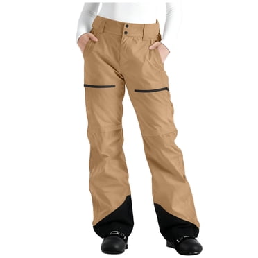 yardsong Pantalon de Ski de Neige Isolé Thermique pour Femme Doublé en Molleton Imperméable Chaud d'Hiver Coupe-Vent Randonnée Planche à Neige Pantalon Brun,G