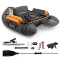 thumbnail image 1 of Goplus Inflatable Fishing Float Tube w/Pump & Storage Pockets & Fish Ruler Gray, 1 of 10
