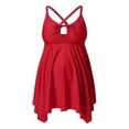 thumbnail image 4 of PENGXIANG Pregnant Woman Two Piece Set Of Solid Color Cross Strap Maternity Swimsuit Skirt, 4 of 6