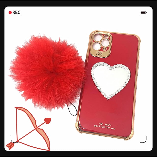 Makeup Mirror Mobile Phone Case, Luxurious Bling Heart-Shaped Mirror Phone Case(iPhone 11pro)
