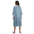 thumbnail image 4 of Moomaya Robe de Nuit Longue Jusqu'au Genou à Patte de Boutonnage pour Femmes, Imprimée, 4 of 6