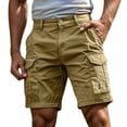 thumbnail image 2 of Men's Multi Pockets Military Cargo Shorts Summer Regular Fit Cotton Work Shorts, 2 of 5