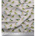 thumbnail image 1 of Soimoi Crepe Silk Fabric Flycathcer Bird Decor Fabric Printed Yard 42 Inch Wide, 1 of 5