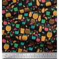thumbnail image 3 of Soimoi Rayon Crepe Fabric Straw,Glass & Coconut Drink Summer Designs Print Fabric by Yard 46 Inch Wide, 3 of 3