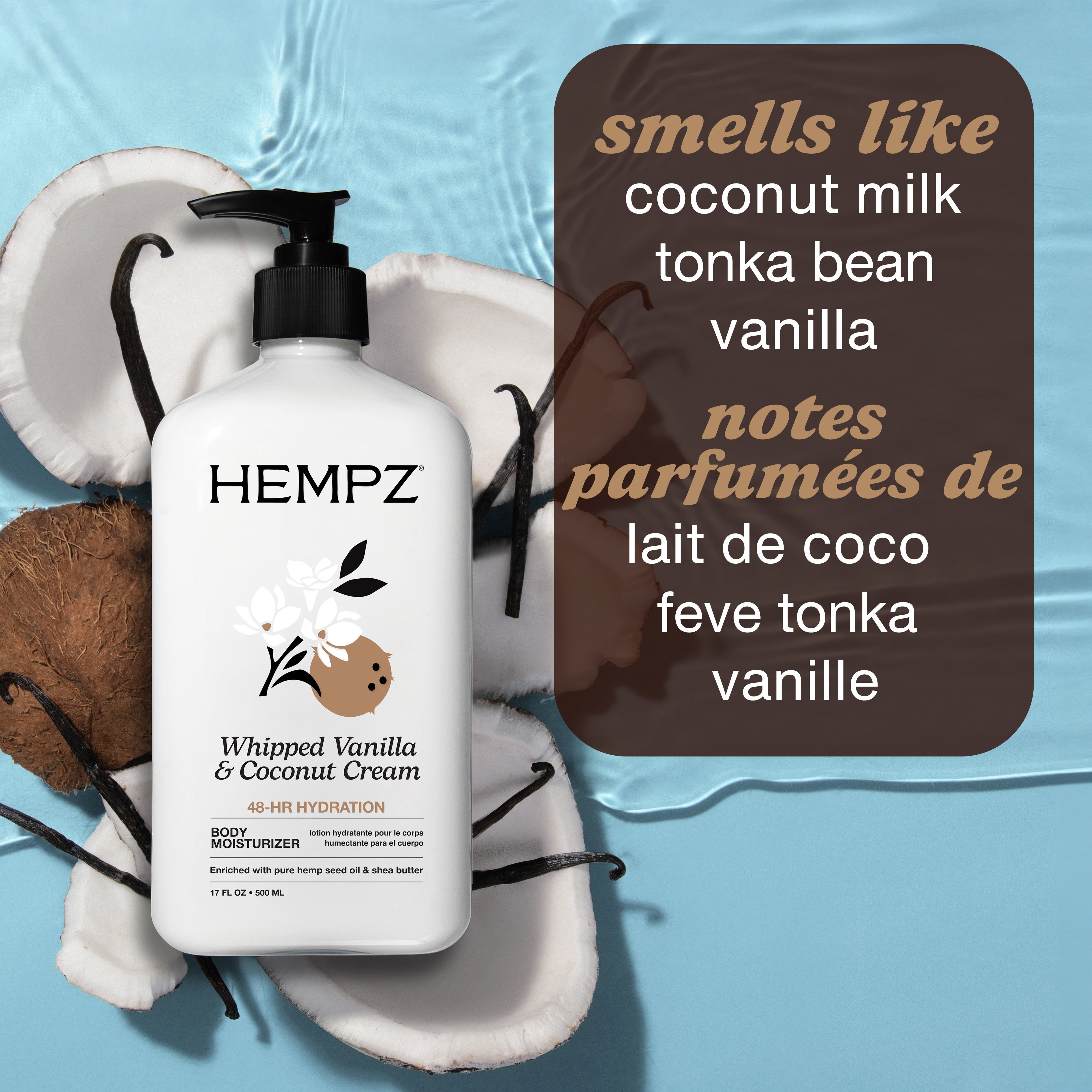 HEMPZ  Vanille fouettée & crème de noix de coco pour la sécheresse