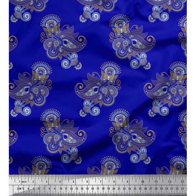 Soimoi Rayon Fabric Artistic Paisley Decor Fabric Printed Yard 42 Inch Wide