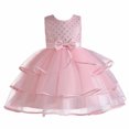 thumbnail image 1 of Penkiiy Robe Sans Manches Brodée en Maille pour Filles, Robe de Princesse pour Occasions Spéciales, 6-7 Ans, Rose en Solde, 1 of 9