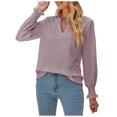 thumbnail image 1 of IROINID Reduced Womens Long Sleeve V-Neck Shirts Lounge Comfortable Solid Color Ruffle Sleeve Tops Blouse,Khaki, 1 of 5