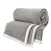Air Conditioning Blanket Solid Color Plaid Flannel Blanket Coral Velvet Sofa Cover Water Resistant 39x59IN Cooling Throw Blanket for Couch Living Room Decor for Couch Chair Sofa Gift Home Décor