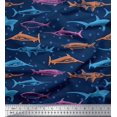 thumbnail image 1 of Soimoi Cotton Duck Fabric Bubbles & Fish Ocean Print Fabric by The Yard 42 Inch Wide, 1 of 2