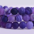thumbnail image 2 of Purple Weathered Agate Gemstone 8mm Round Beads Stretch Bracelet 7 Inch, 2 of 2
