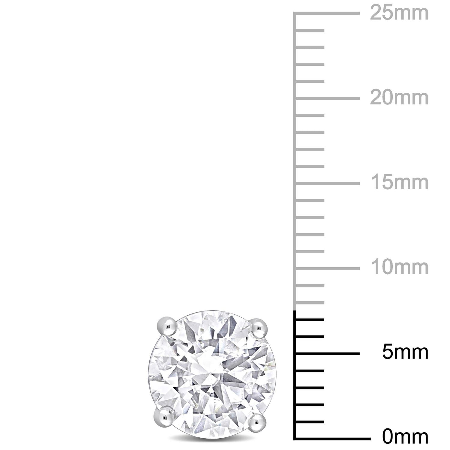 Boucles d'oreilles Miabella à Solitaire Moissanite en Argent Sterling
