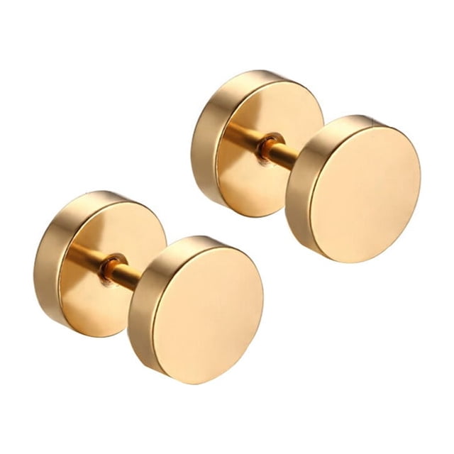 Clou d'Oreille en Acier Inoxydable Unisexe, Haltère en Titane, Perçage d'Oreille Poli Style Punk