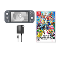 thumbnail image 1 of Nintendo Switch Lite Handheld Console Gray Refurbished Bundle with Super Smash Bros. Ultimate Game, 1 of 6