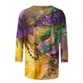 thumbnail image 5 of Penkiiy Blouse Carnaval Manches 3/4 Chemise de Printemps Quotidienne Tee Imprimé Masque Blouse Mardi Gras Col Rond 2024 Tee Tunique Habillée S Multicolore, 5 of 5