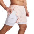 thumbnail image 2 of Men Double Layer Sport Shorts Quick Dry Gym Athletic Workout Shorts with Pockets, 2 of 8