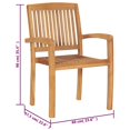 thumbnail image 4 of vidaXL Garden Chairs 2 pcs with Light Blue Cushions Solid Teak Wood, 4 of 5