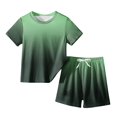 thumbnail image 1 of Plebaso Baby Girls Boys Two-Piece Sets Gradient Color Short Sleeve Tops Shorts Kids Summer Clothes, 1 of 3