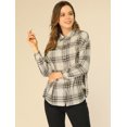 thumbnail image 3 of INSPIRE CHIC Women's Plaid Shirts Button Down Long Sleeve Pockets Oversized Tunics Blouse, 3 of 6