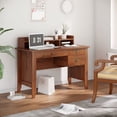 thumbnail image 2 of HOMCOM Computer Desk with Drawer Home Office Writing Study Table, Brown, 2 of 10