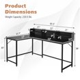 thumbnail image 4 of Giantex L-shaped Computer Desk w/Hutch, Space-saving Corner Computer Workstation, Industrial Gaming Table for Home Office Study Room, Black, 4 of 8
