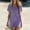 Purple, variant on Caywon Women's V-Neck Short Sleeve T-Shirt Dress, Relaxed Fit Cotton Linen Blend Casual Shift Dress with Side Pockets for Vacation, Beach & Everyday Wear