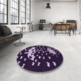 thumbnail image 4 of Ahgly Company Tapis d'Intérieur Ronds Lavables à la Machine, Style Transitionnel, Violet Sauge Buisson Violet, Tapis de Zone, 7 Pieds Rond, 4 of 7