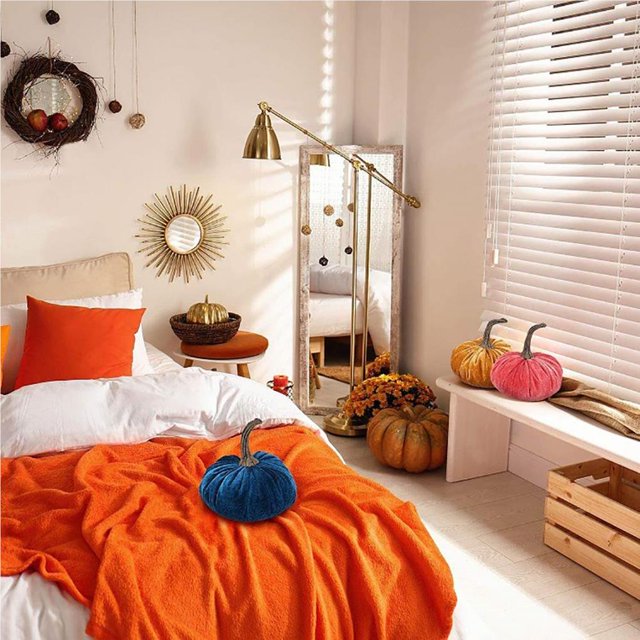 Flocking Artificial Pumpkin Fake Foam Pumpkin Artificial Pumpkin for Fall Autumn Halloween Decor