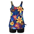 thumbnail image 3 of UPPADA Two Piece Tankini Swimsuits for Women High Waisted 2 Piece Bathing Suits Floral Print Tankini Set Tummy Control Modest Swimwear for Holiday Womens Tankini Tops Built In Bra Multicolor,S, 3 of 5