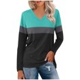 thumbnail image 1 of Pisexur Sweats à Capuche Femme Mode Color Block Patchwork V Sweat-Shirts Décontractés à Manches Longues pour Femmes Sweat-Shirt Oversize Léger et Fluide pour Femmes Tops Pull, 1 of 3