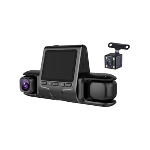 Birdeem 3 Canal Dash Cam Intérieur avant et arrière 1080P Caméra de Dash pour voitures Caméra de voiture à trois voies Dashcam avec ir Night Vision Loop Enregistrement Détection de mouvement