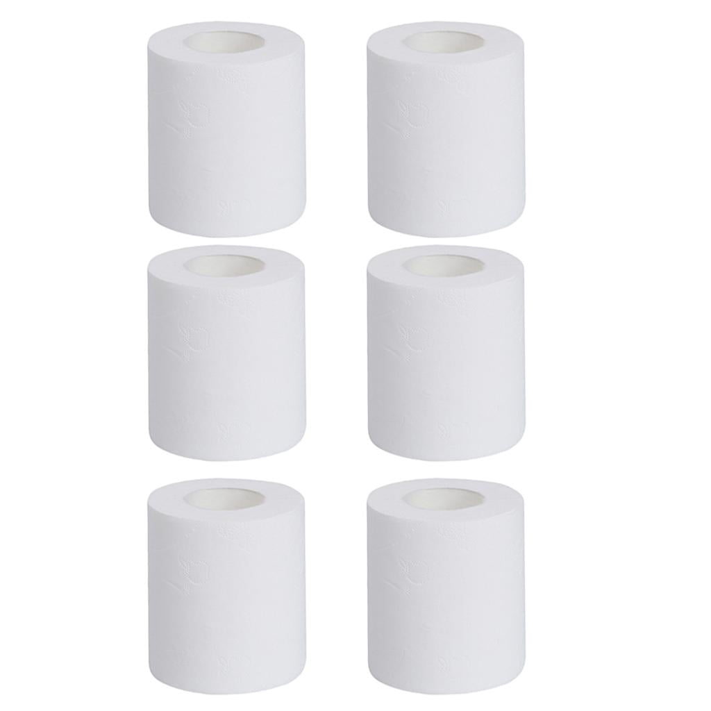 6 PCS Soft Toilet Paper, Bathroom Daily Necessities Tissue 4 Ply White Bath Towels for The Washroom, Kitchen, Workshop or A Restaurant