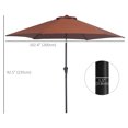 thumbnail image 3 of Outsunny 8.5' Round Aluminum Patio Umbrella Garden Parasol Coffee, 3 of 10