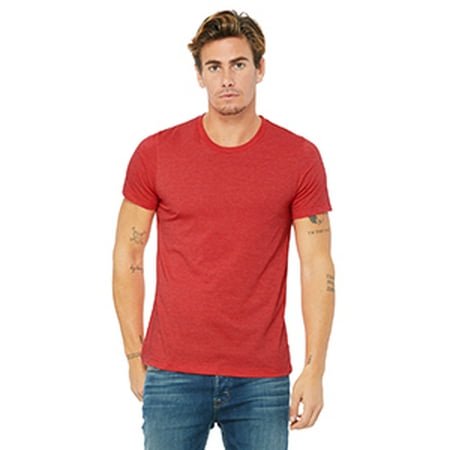 Bella Canvas Mens CVC Jersey Tee, L, Heather Red