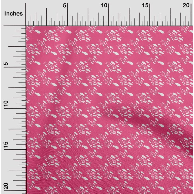 oneOone Cotton Poplin Twill Pink Fabric Fish Ocean Craft Projects Decor Fabric Printed By The Yard 56 Inch Wide