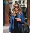 thumbnail image 1 of Wangsaura Veste en Similicuir pour Femme, Veste de Moto Ajustée à Manches Longues, 1 of 6