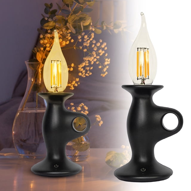 REK Candle Night Light For Bedroom Flameless LED Bulb With Timer Dimmable Warm Glow For Kids Nursery