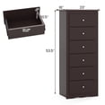 thumbnail image 4 of Gymax 6 Drawer Dresser Tall Wooden Chest of Drawers w/ Metal Drawer Guide Rails Brown, 4 of 6