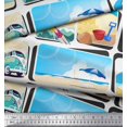 thumbnail image 3 of Soimoi Poly Georgette Fabric Chair,Girl & Beach Surfboard Patchwork Print Sewing Fabric Yard 42 Inch Wide, 3 of 3
