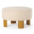 thumbnail image 1 of Maven Lane Celia Ottoman Contemporain Rembourré avec Fini Bois Naturel Raffiné, 1 of 6