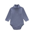 thumbnail image 1 of FAIWAD Baby Girl Boy Romper Long Sleeve Turtleneck Jumpsuit Ribbed Button Spring Bodysuit, 1 of 5