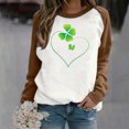 thumbnail image 1 of T-shirt Ample à Manches Longues et Col Rond Imprimé pour la Saint-Patrick pour Femmes, 1 of 1