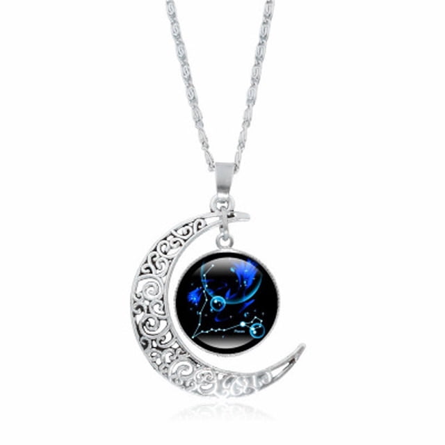 SIfdSeng Collier Lune 12 Constellations Cadeaux pour Maman Cadeau pour Femmes Elle Filles