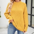 thumbnail image 1 of Dvkptbk Chandails pour Femmes Chandail Tricoté à Manches Longues Col Rond Uni d'Hiver pour Femmes en Liquidation, 1 of 4