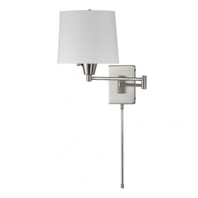 Dainolite DWL80DD-SC Abat-jour en lin cr-me - bras articul-s, 1 lumi-re - Chrome satin-