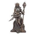thumbnail image 2 of Greek Goddess Underworld And Crossroads Hecate Holding Fire Skull Staff Statue, 2 of 7