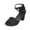 Black, variant on WRKEKC Womens Sandals Peep Toe Solid Color High Heel Sandals with Wide Strap Buckle Chunky Heel Casual Dressy Footwear