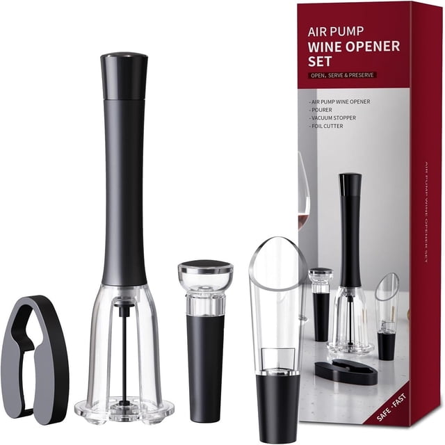 Wzzjkit Bottle Opener Set Black Intelligent Automatic Wine Bottle Opener