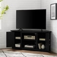 thumbnail image 4 of Pemberly Row Contemporary 48"Rustic Wood Corner TV Stand in Black, 4 of 15